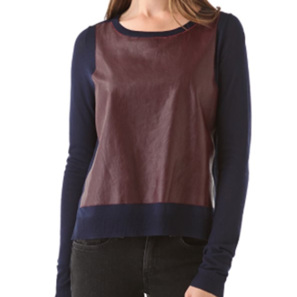 Elizabeth and James REAL Black Leather Sweater